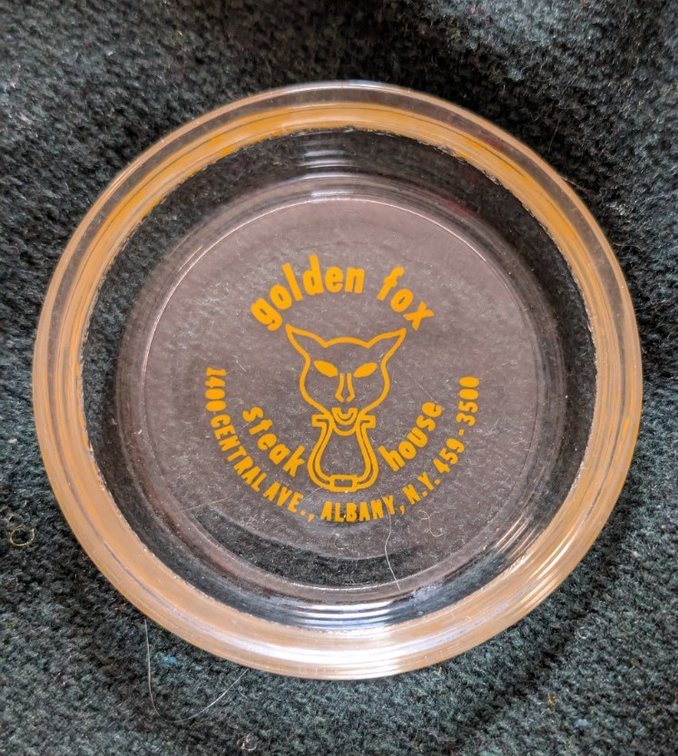 vintage??? Golden Fox Steak House change dish/ashtray Albany NY 
