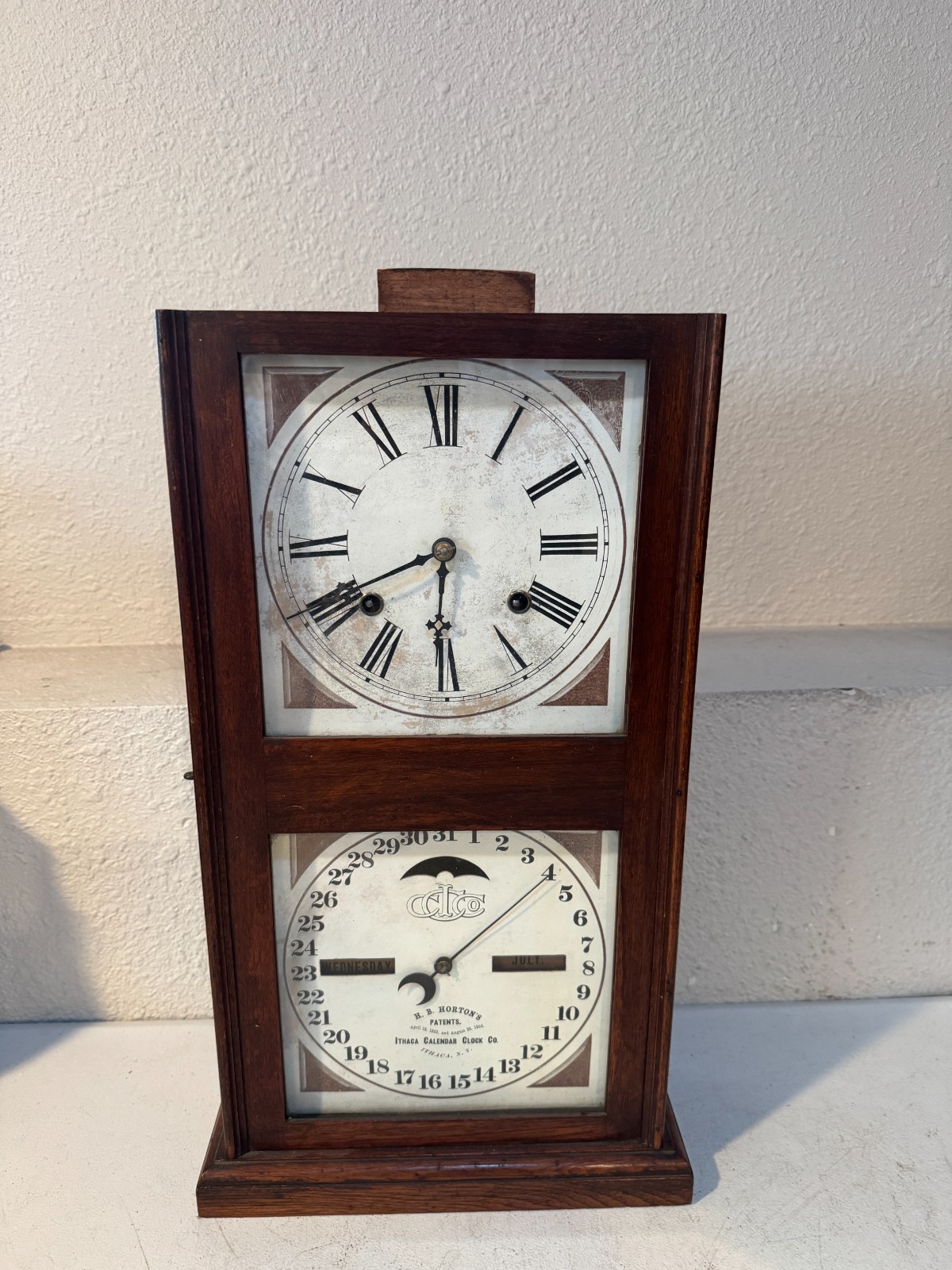 Antique C. 1870 H.B. Horton Patent Ithaca Calendar Clock Untested Antique C. 1870 H.B. Horton Patent Ithaca Calendar Clock Untested