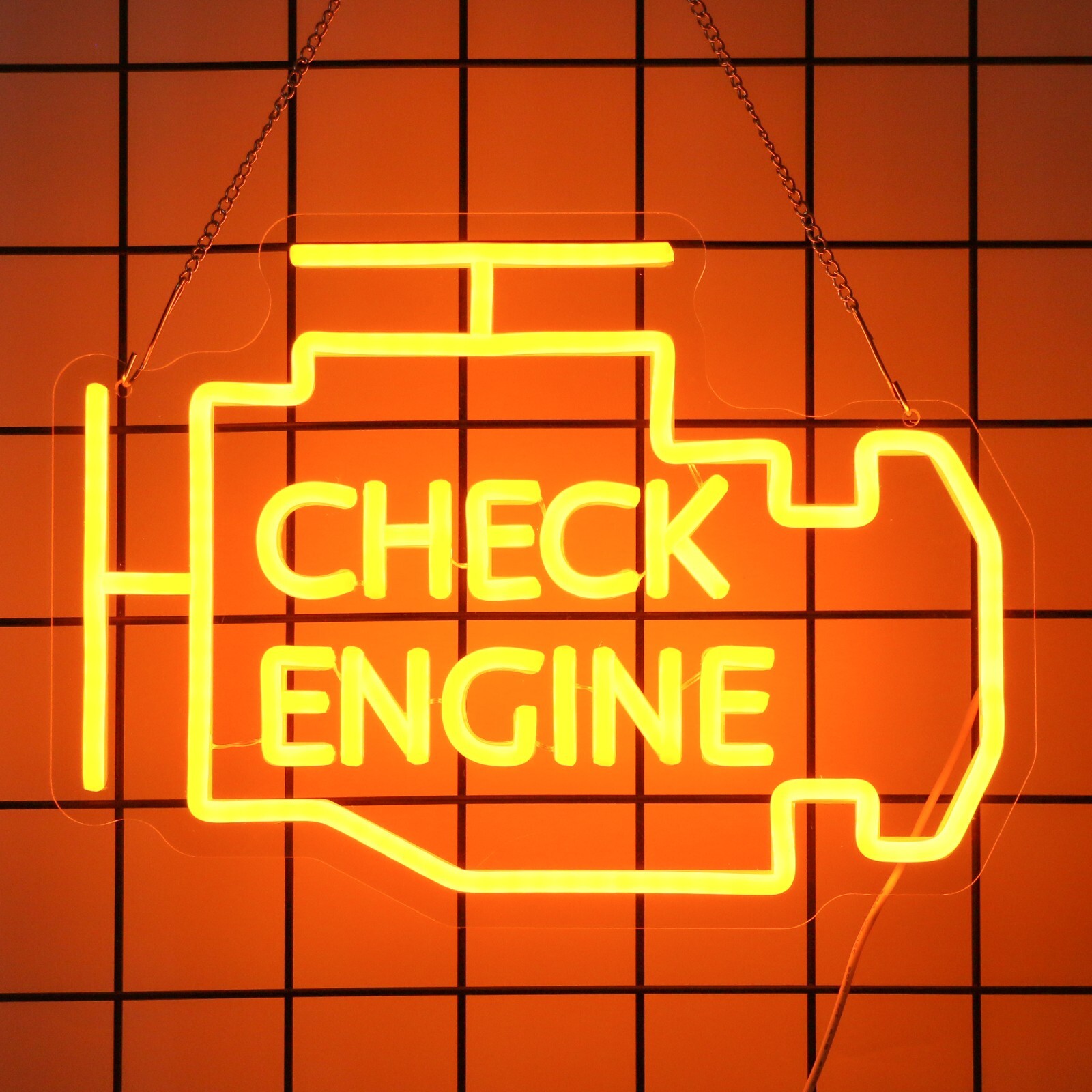 Check Engine Neon Sign Man Cave Decor LED Light Garage Wall Art Funny Gifts Check Engine Neon Sign Man Cave Decor LED Light Garage Wall Art Funny Gifts