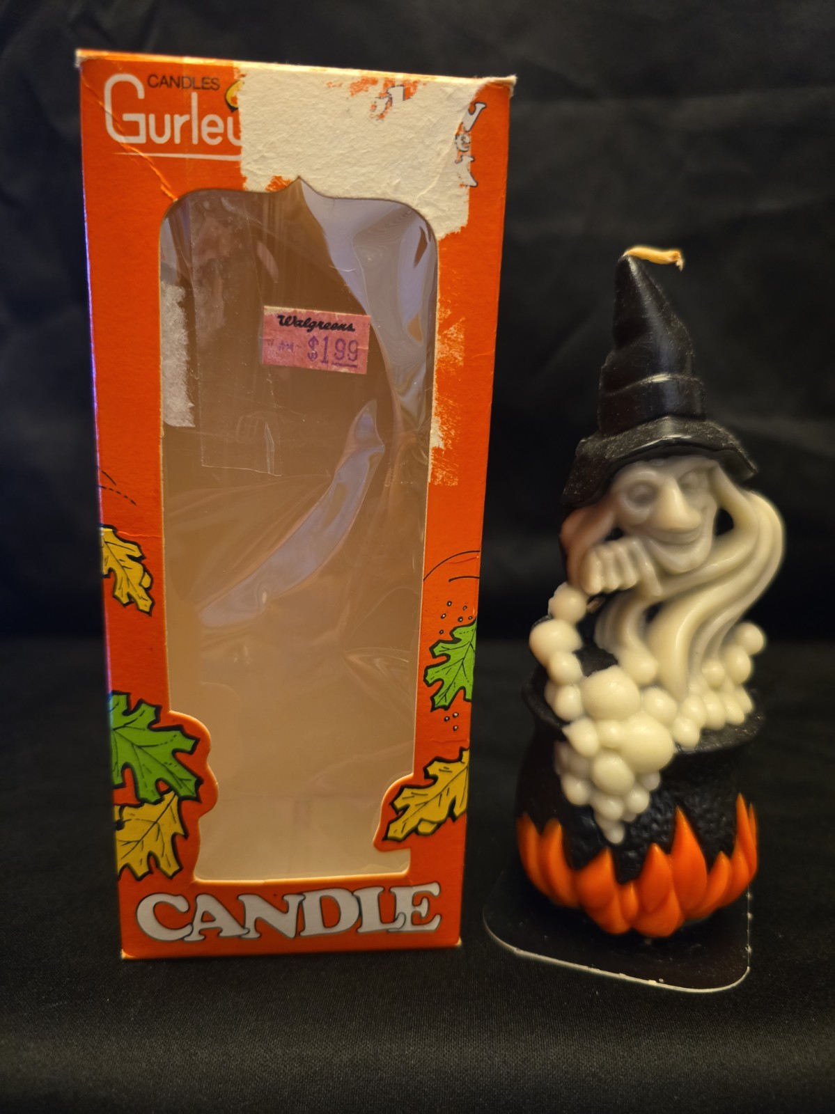 Vintage Gurley Glow in the Dark Witch Halloween Decorative Candle 5" Vintage Gurley Glow in the Dark Witch Halloween Decorative Candle 5"