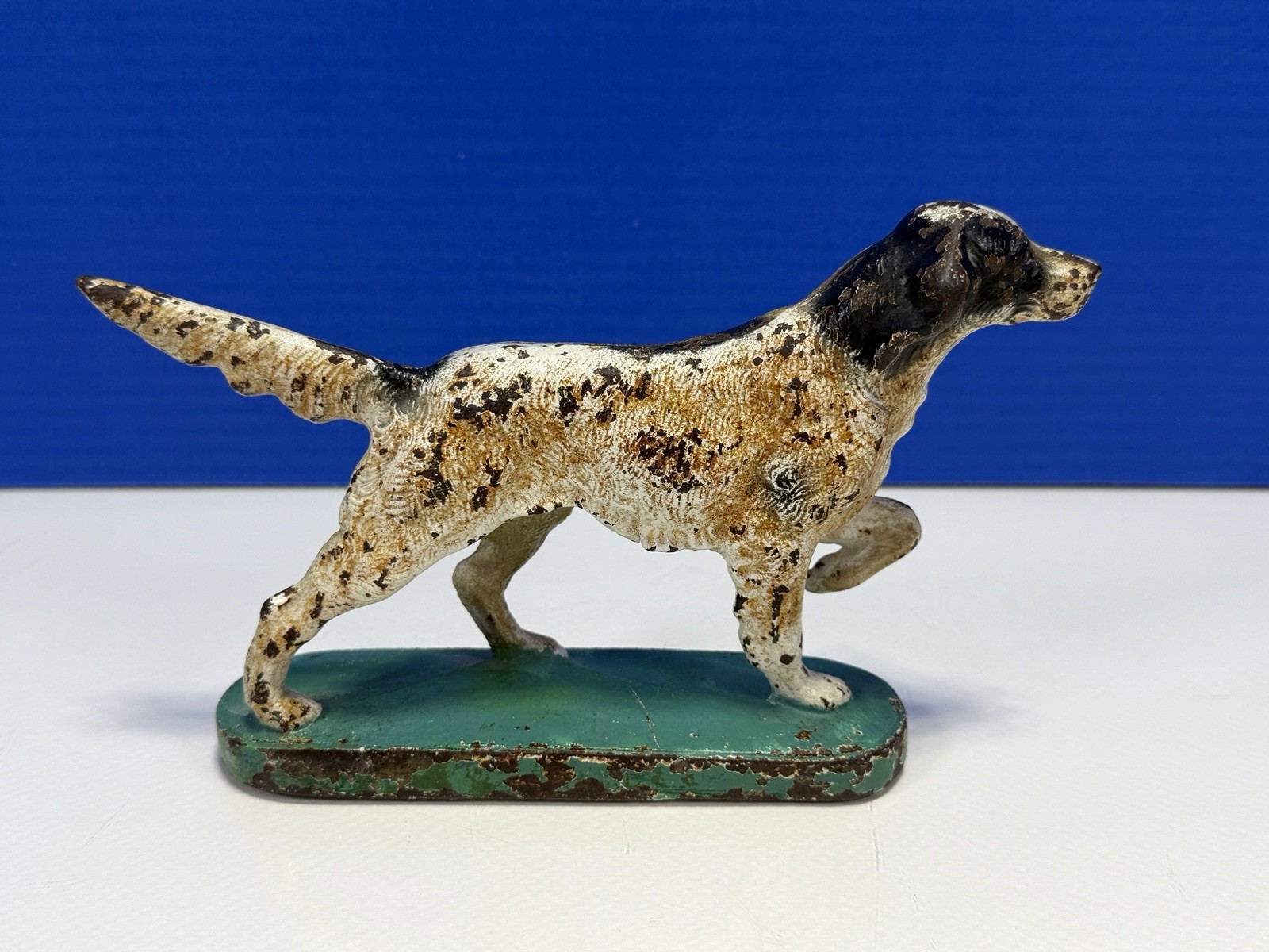 Vintage Antique Hubley?? Black/White Cast Iron Pointer Bird Dog Paperweight Vintage Antique Hubley?? Black/White Cast Iron Pointer Bird Dog Paperweight