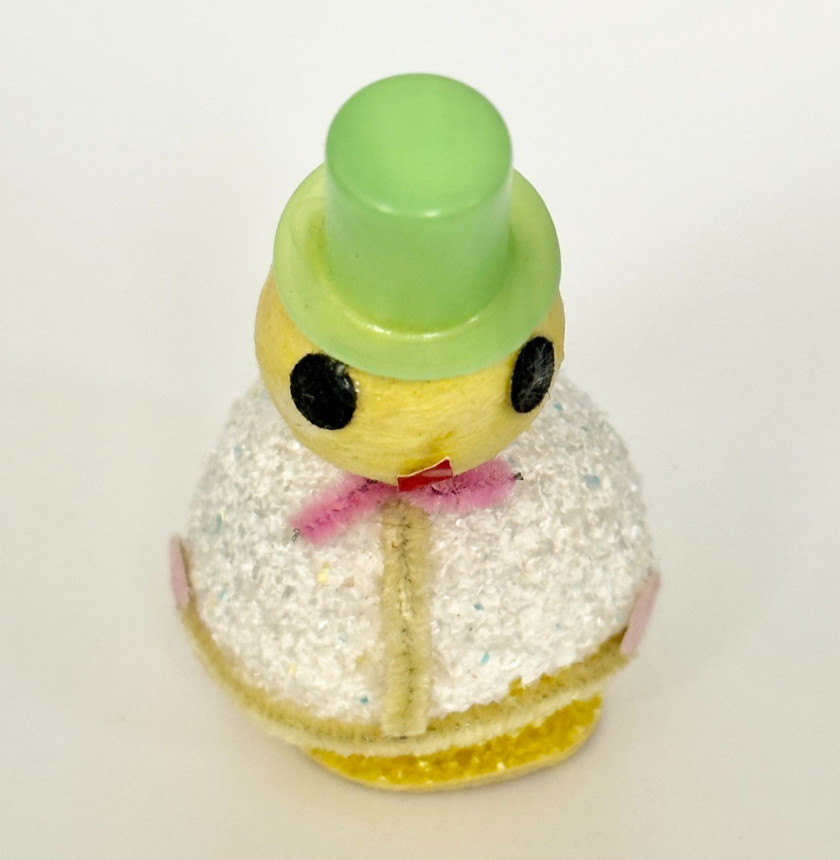 Vintage Spun Cotton Paper Mache "Sugar Coat" Chick w/Top Hat Figurine Japan #2 Vintage Spun Cotton Paper Mache "Sugar Coat" Chick w/Top Hat Figurine Japan #2