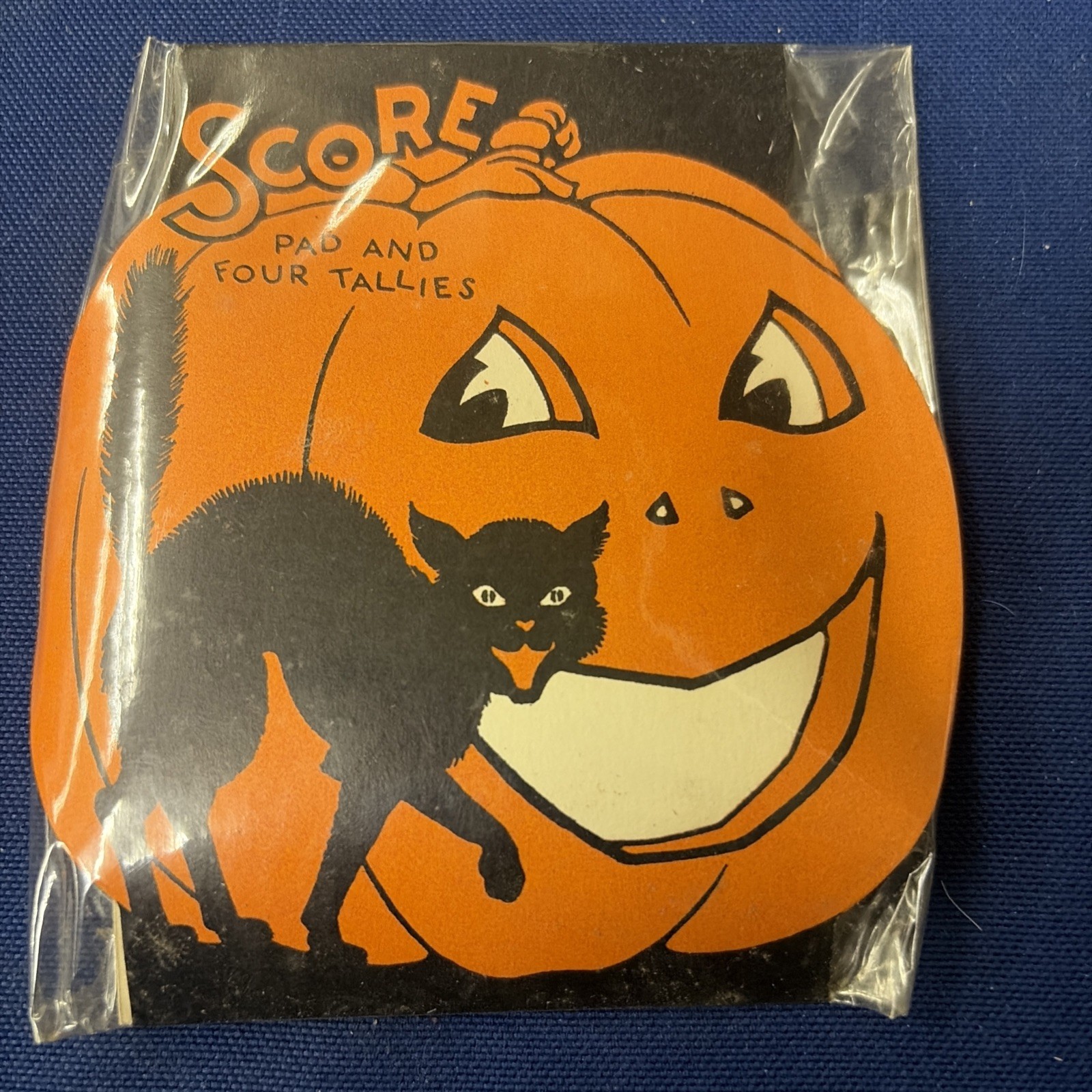 Vintage Halloween Bridge Score Pad & 4 Tallies Black Cat Pumpkin Sealed NOS Vintage Halloween Bridge Score Pad & 4 Tallies Black Cat Pumpkin Sealed NOS