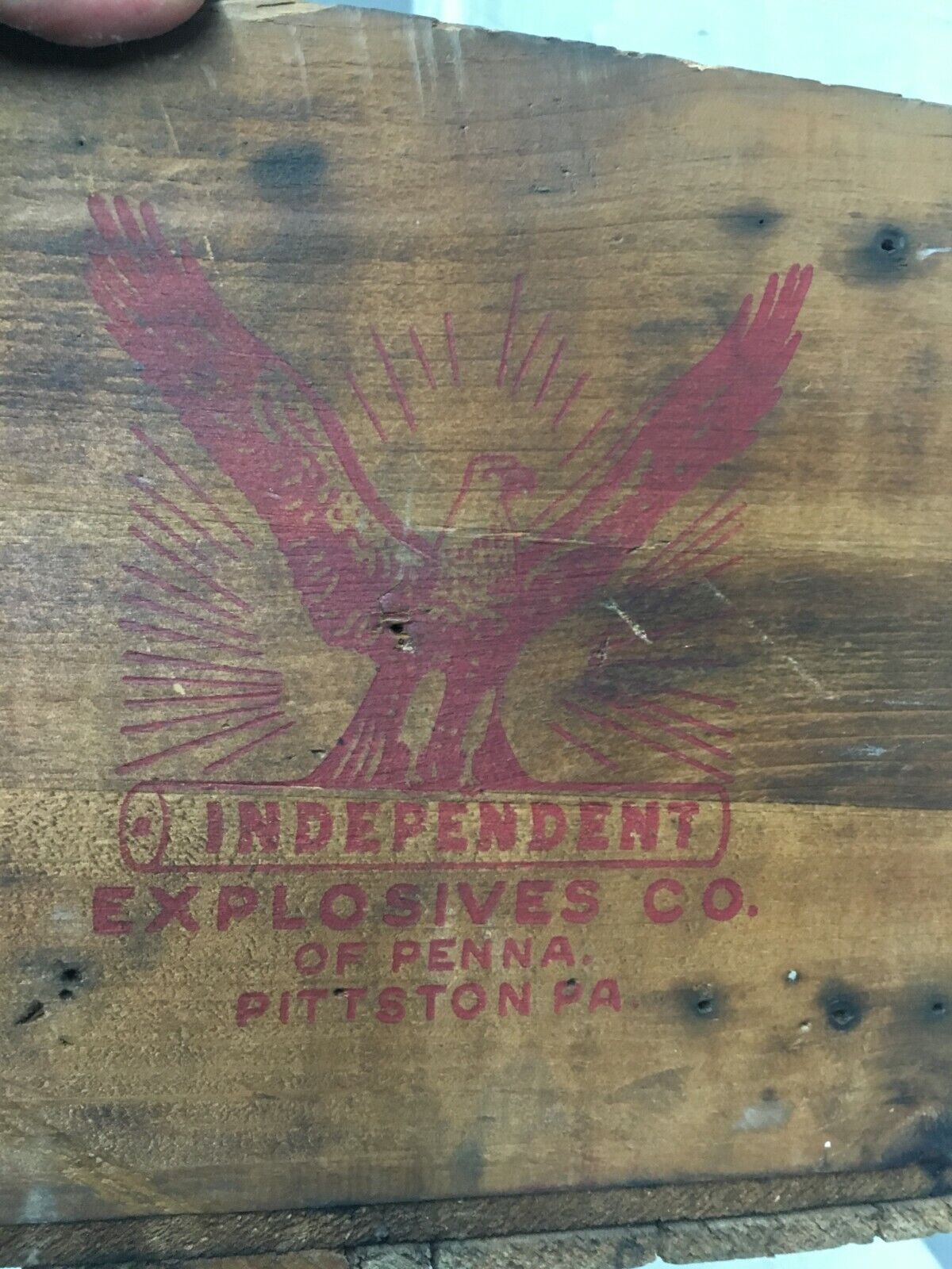 Vintage Independent High Explosives Co Wood Danger High  Explosives Box c-14