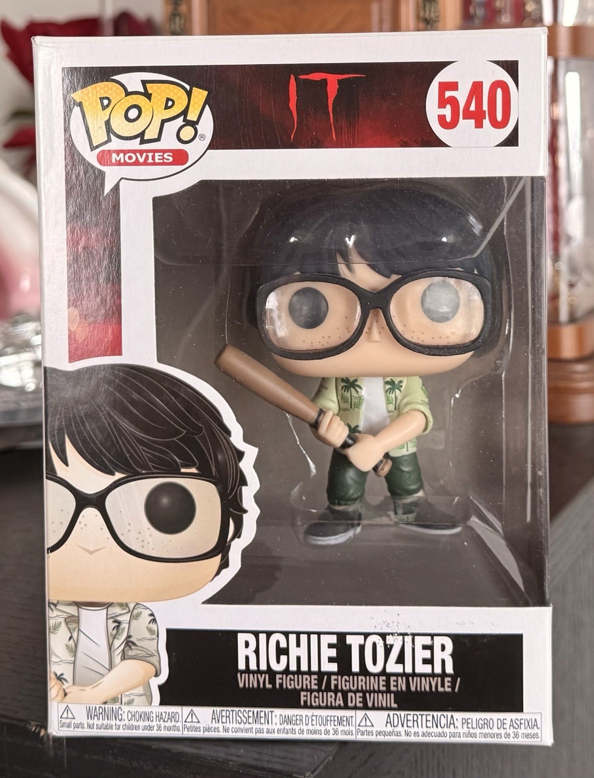 VAULTED Funko Pop Movies IT: RICHIE TOZIER (Holding Bat) #540 w/HARD STACK VAULTED Funko Pop Movies IT: RICHIE TOZIER (Holding Bat) #540 w/HARD STACK