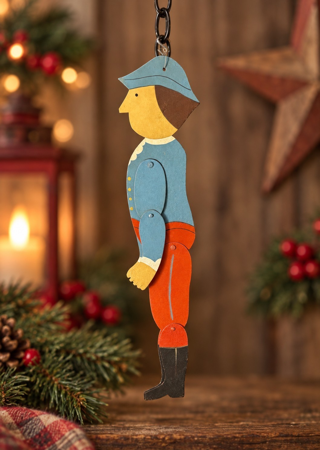 Vintage 1985 Edna Oar Young Shadow Dancer Jointed Colonial Soldier Folk Art Sign Vintage 1985 Edna Oar Young Shadow Dancer Jointed Colonial Soldier Folk Art Sign