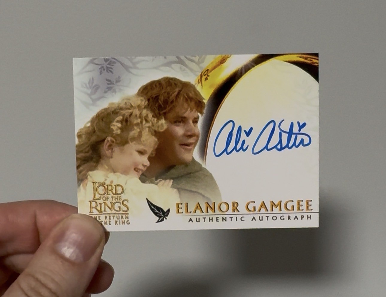 Custom LOTR ROTK Ali Astin as Elanor Gamgee Autograph card Custom LOTR ROTK Ali Astin as Elanor Gamgee Autograph card