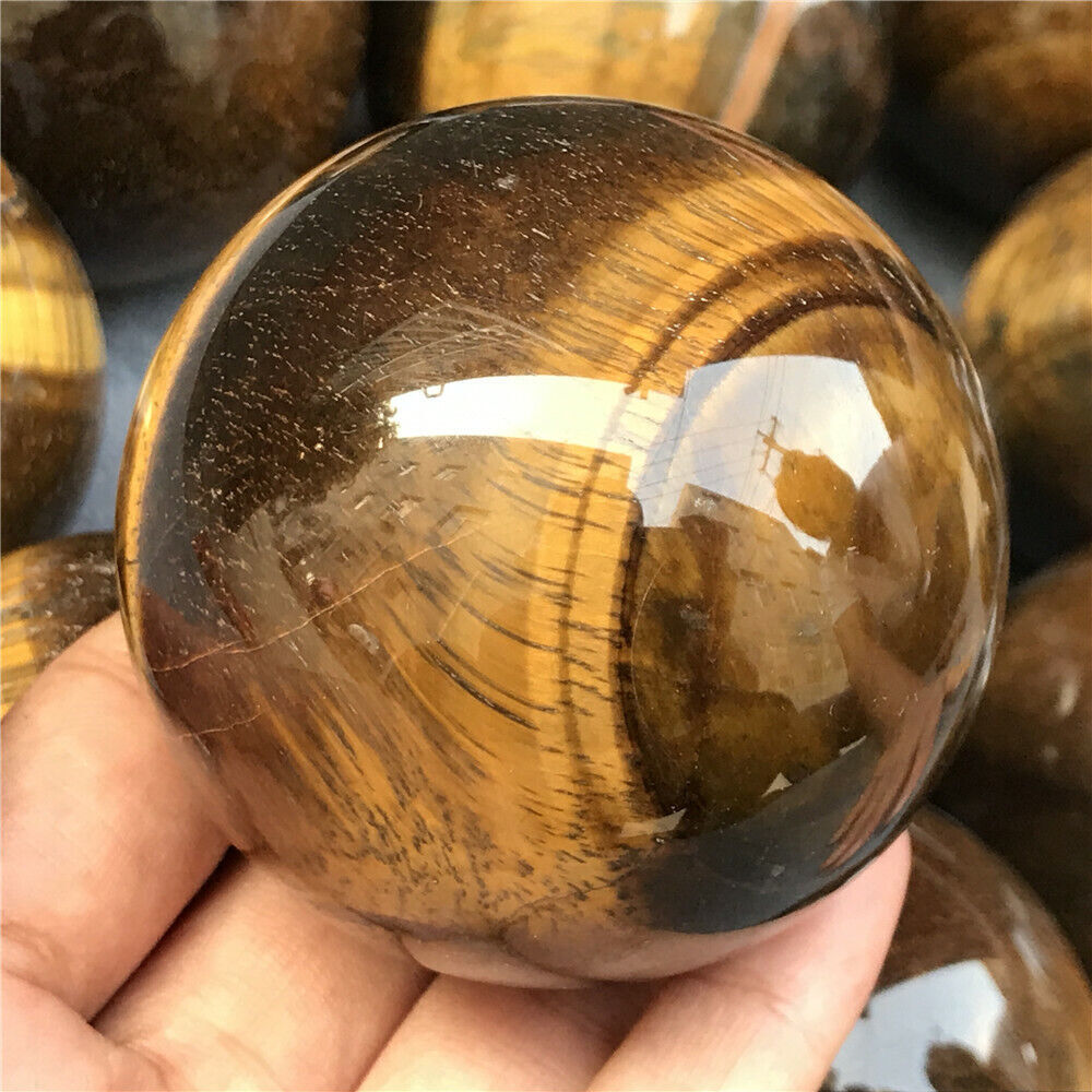 40/50/60/70mm Natural Tiger's eye jasper sphere Quartz Crystal Ball Healing AAA+