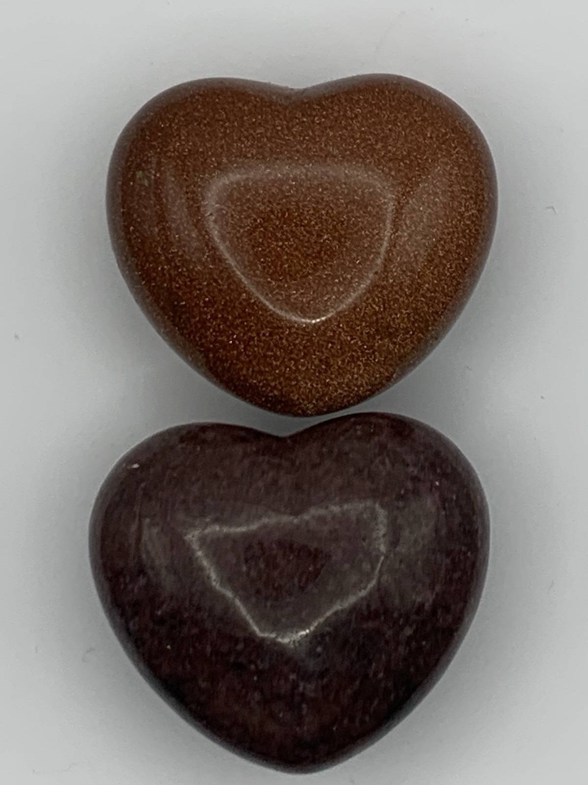 Large Heavy Heart-shaped Worry Stones/Traveling Rocks - Set of 2 Large Heavy Heart-shaped Worry Stones/Traveling Rocks - Set of 2