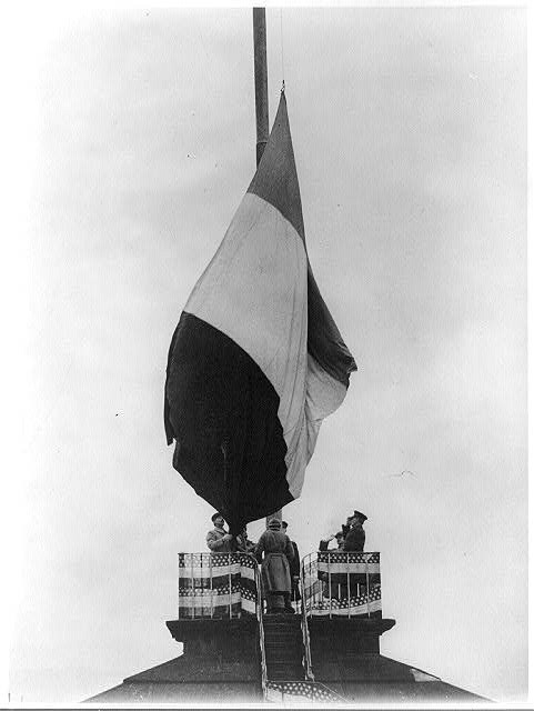 Photo:Coburg Germany 1923 Raising French Flag over Fort Ehrenbreitstein Photo:Coburg Germany 1923 Raising French Flag over Fort Ehrenbreitstein