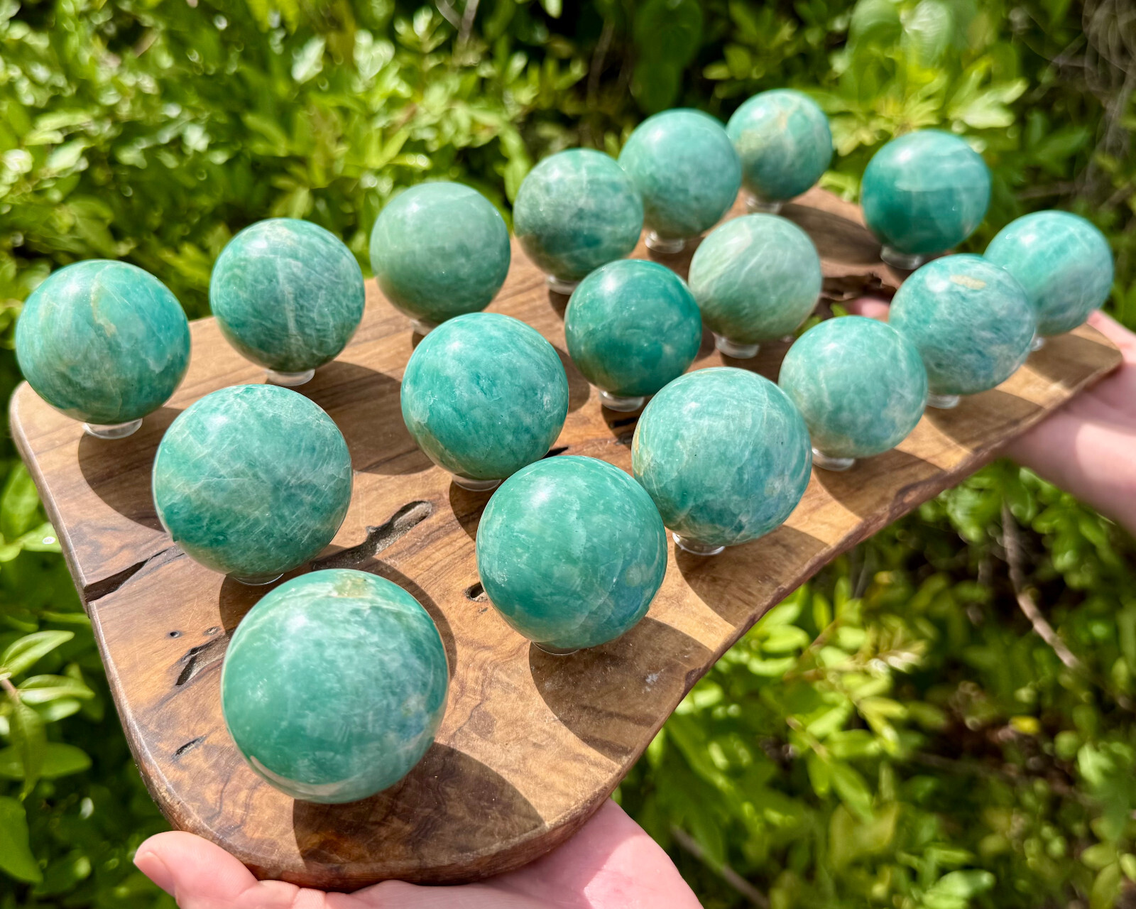 Amazonite Crystal Sphere with Stand, Large 1.5 - 2" ('A' Grade Polished) Amazonite Crystal Sphere with Stand, Large 1.5 - 2" ('A' Grade Polished)