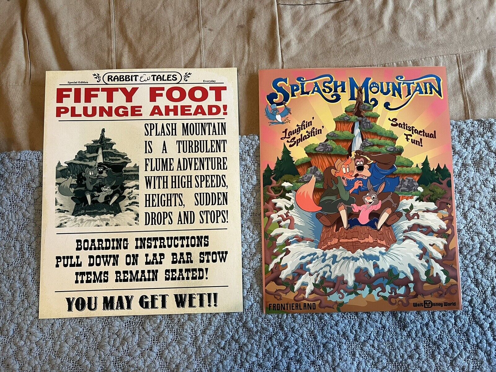 Walt Disney World Splash Mountain You Will Get Wet Rabbit Tales Exit Sign Poster