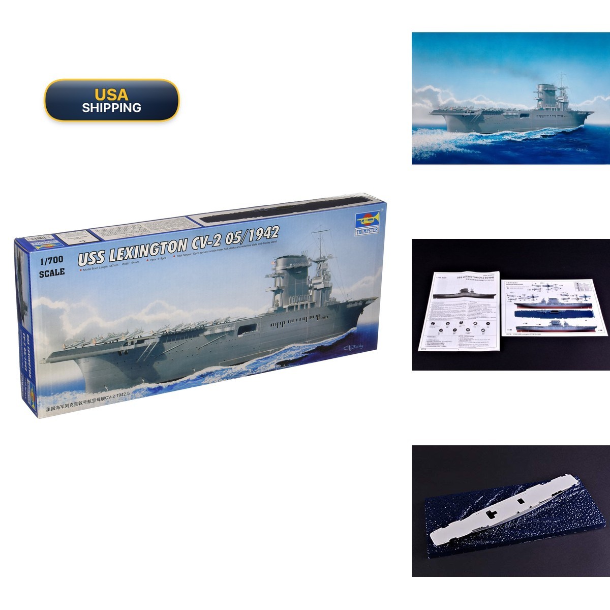 FALLER Trumpeter 1/700 USS Lexington CV2 Aircraft Carrier May 1942 Model Kit FALLER Trumpeter 1/700 USS Lexington CV2 Aircraft Carrier May 1942 Model Kit