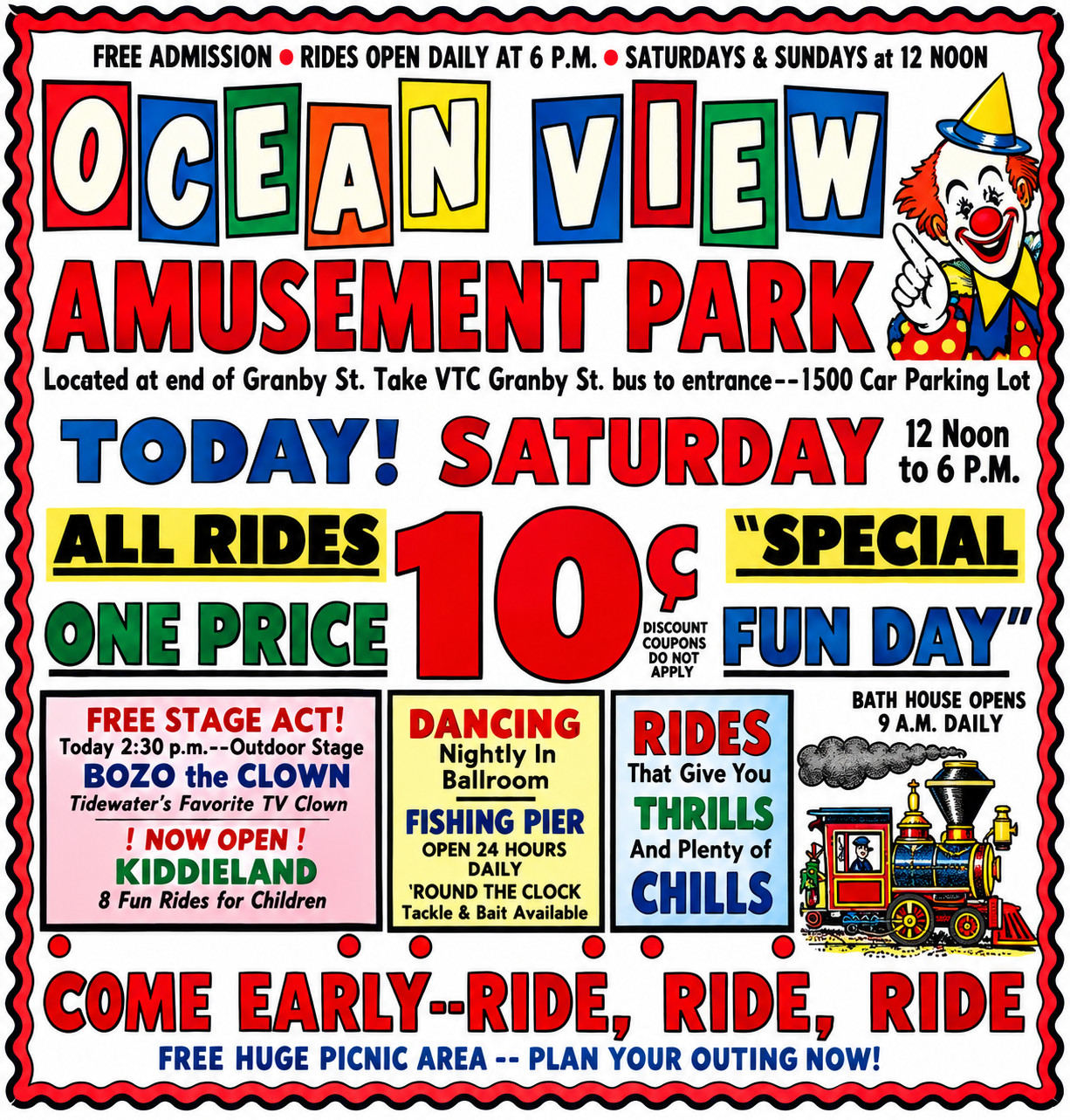 Vintage Ocean View Amusement Park Ad Magnet – Norfolk Virgina Vintage Ocean View Amusement Park Ad Magnet – Norfolk Virgina