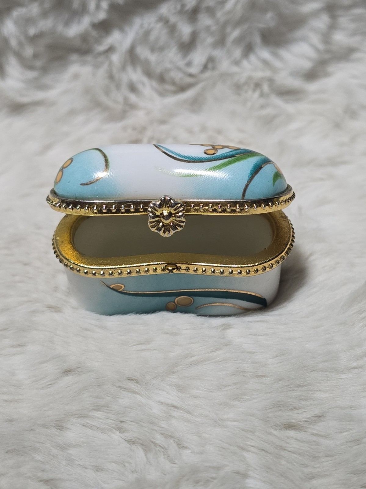 Vintage French porcelain pill and trinket box Vintage French porcelain pill and trinket box