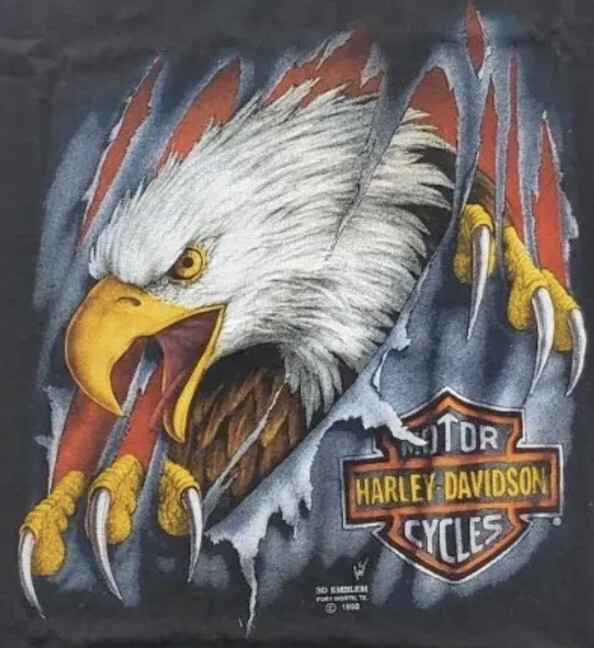 Vtg 90s Harley 3D Emblem Shirt Mens XL Black Muscle Tank Eagle Single Stitch USA Vtg 90s Harley 3D Emblem Shirt Mens XL Black Muscle Tank Eagle Single Stitch USA