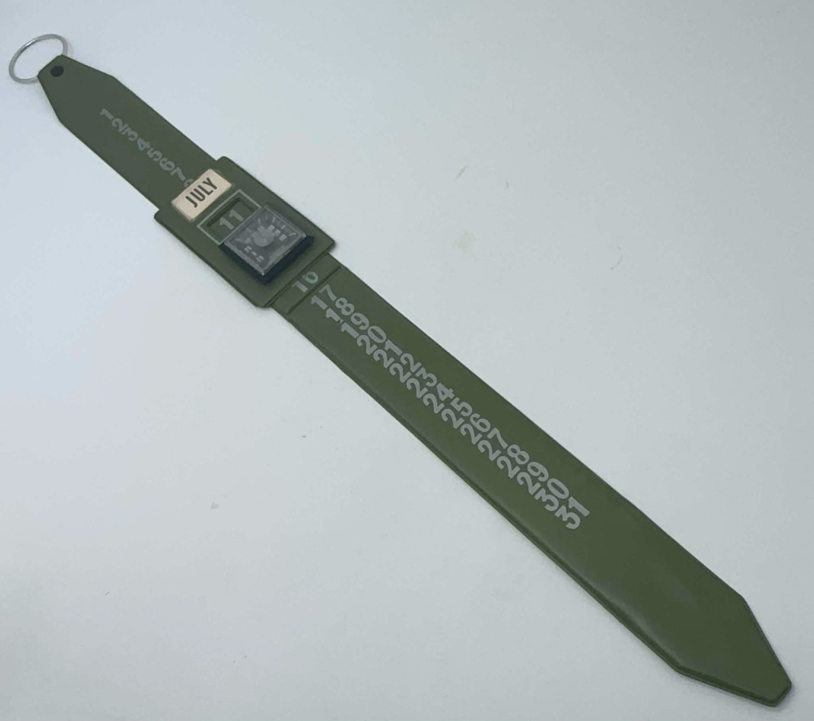 Vintage Perpetual Wall Calendar Thermometer Made In Japan Mid Century MCM Green