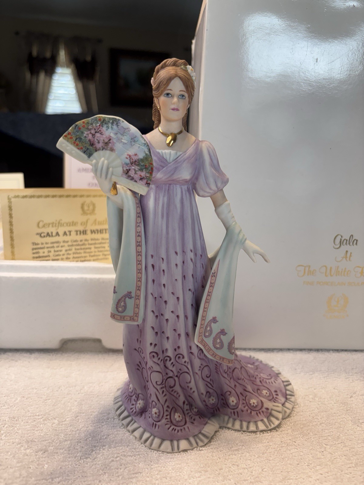 1987Lenox Gala At The Whitehouse Fine Porcelain Bisque 8.25" Figurine 24k Accent