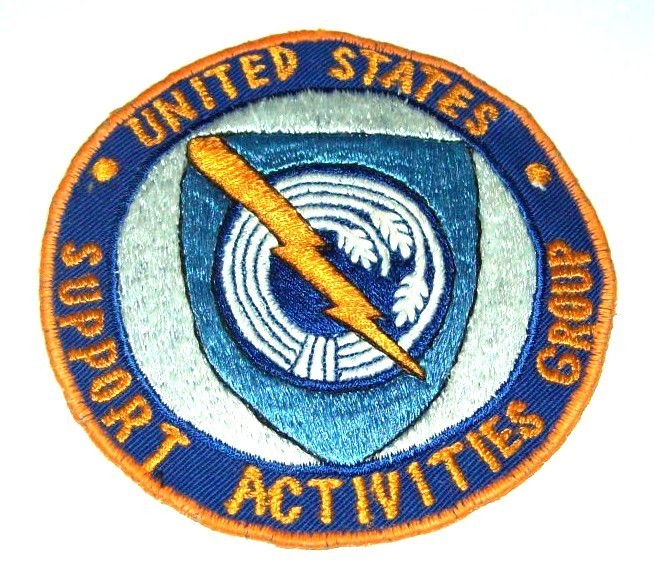 RARE ORIGINAL 1960's THAI MADE U.S. SUPPORT ACTIVITIES GROUP POCKET PATCH (GLOWS RARE ORIGINAL 1960's THAI MADE U.S. SUPPORT ACTIVITIES GROUP POCKET PATCH (GLOWS
