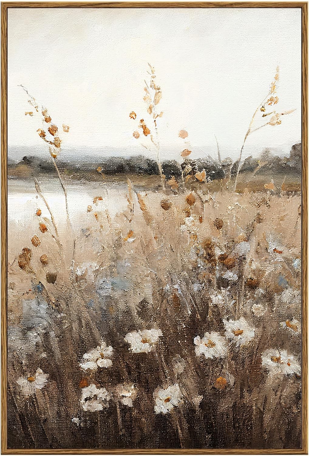 KBKBART Vintage Wall Art Framed, Retro Countryside Autumn Wildflower Field Lands KBKBART Vintage Wall Art Framed, Retro Countryside Autumn Wildflower Field Lands