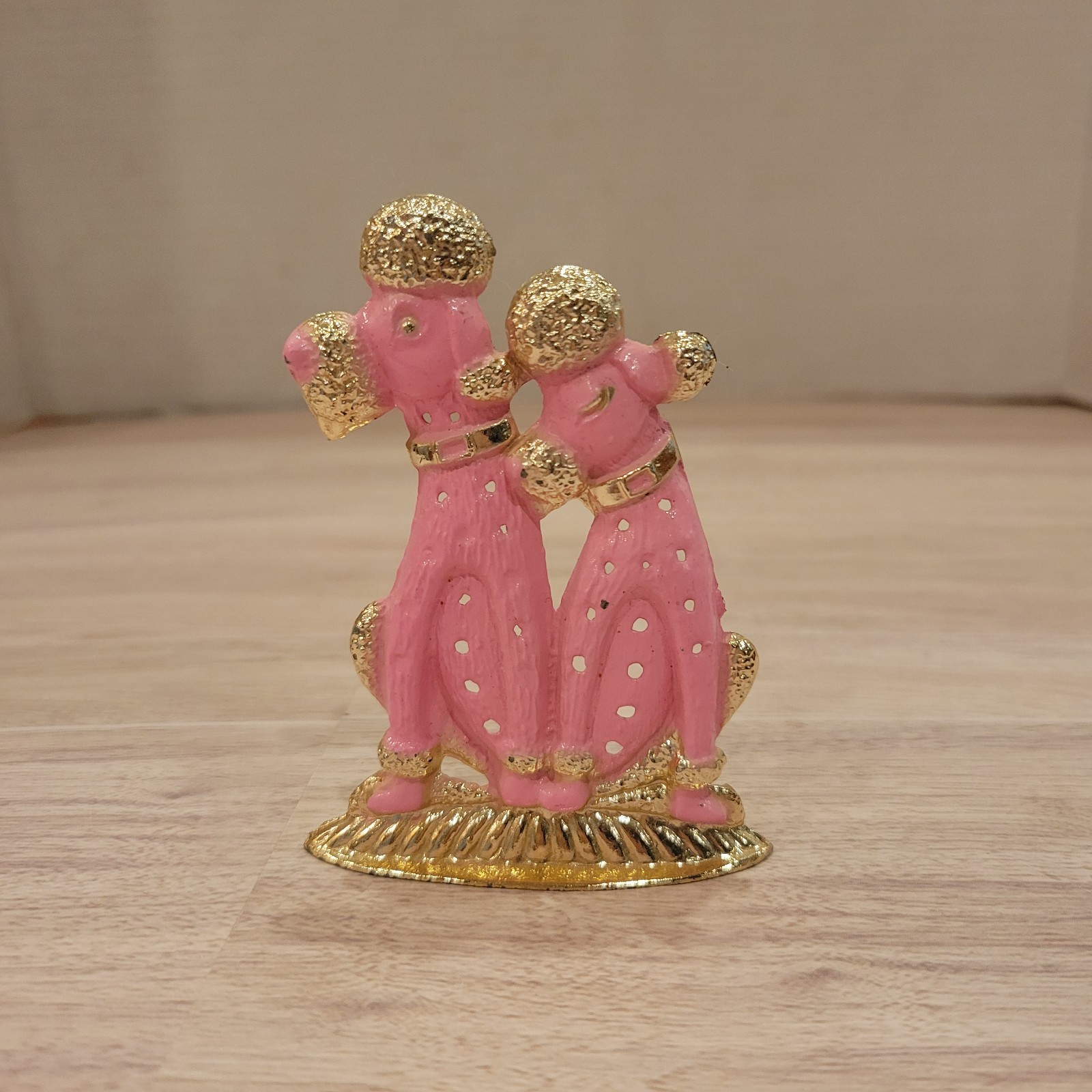 Vintage Pink Gold Metal Earring Holder Tree Poodle Dog Retro Kitschy 1970’s Vintage Pink Gold Metal Earring Holder Tree Poodle Dog Retro Kitschy 1970’s