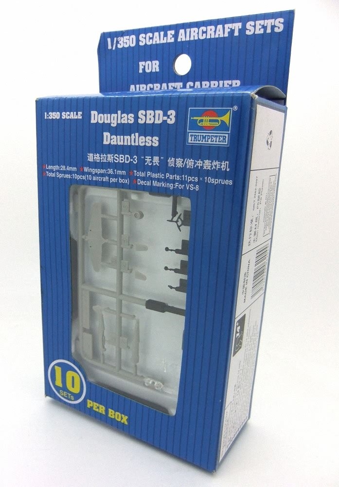 Trumpeter 1/350 SBD3 Dauntless Aircraft Set for USS Hornet (10-Box), Clear Trumpeter 1/350 SBD3 Dauntless Aircraft Set for USS Hornet (10-Box), Clear