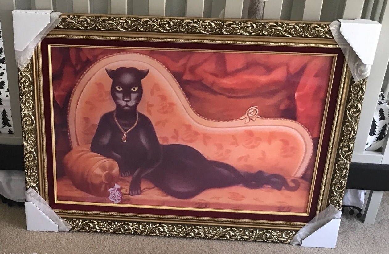 UNFramed Panther Lady Haunted Mansion changing portrait 17x30” Disneyland RARE UNFramed Panther Lady Haunted Mansion changing portrait 17x30” Disneyland RARE