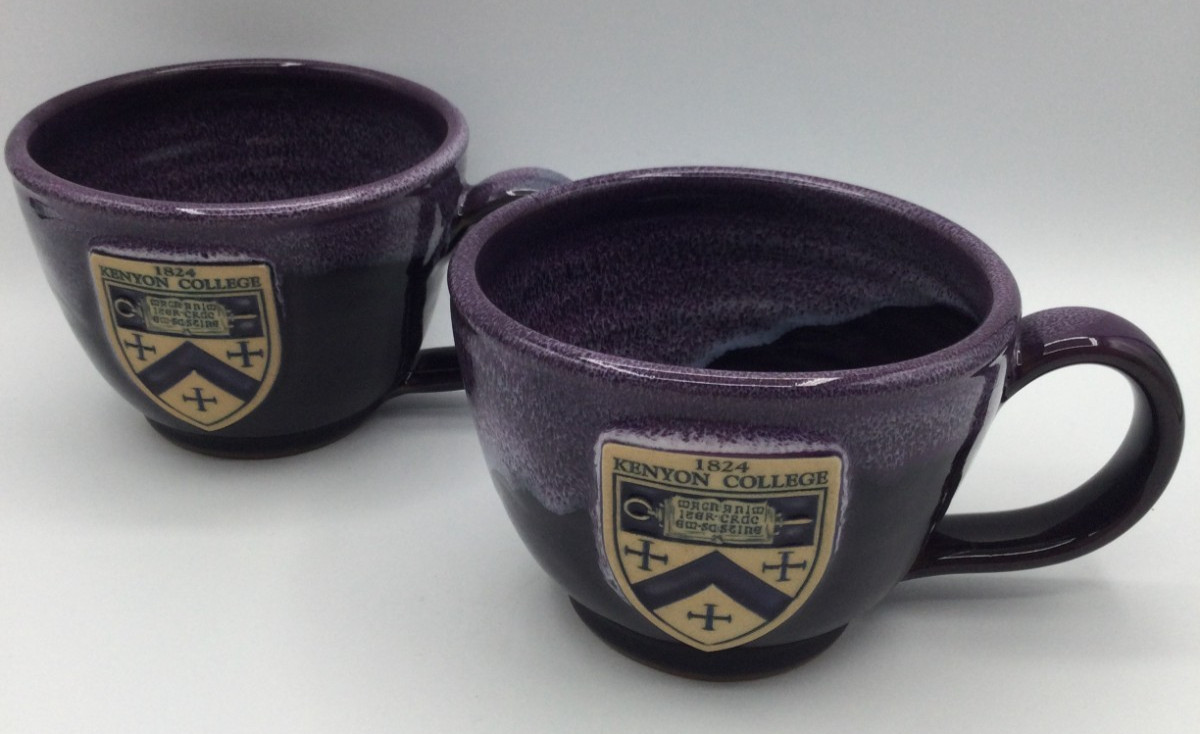 Pair of 2023 Kenyon College Ohio 16oz Mug Cup Purple Deneen Pottery Hand Thrown Pair of 2023 Kenyon College Ohio 16oz Mug Cup Purple Deneen Pottery Hand Thrown