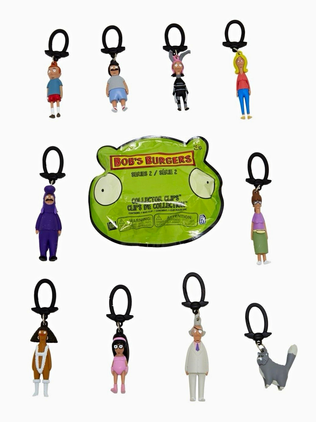 LOT Bob's Burgers Series 2 Clip-On Keychain Collector Clips LOT Bob's Burgers Series 2 Clip-On Keychain Collector Clips