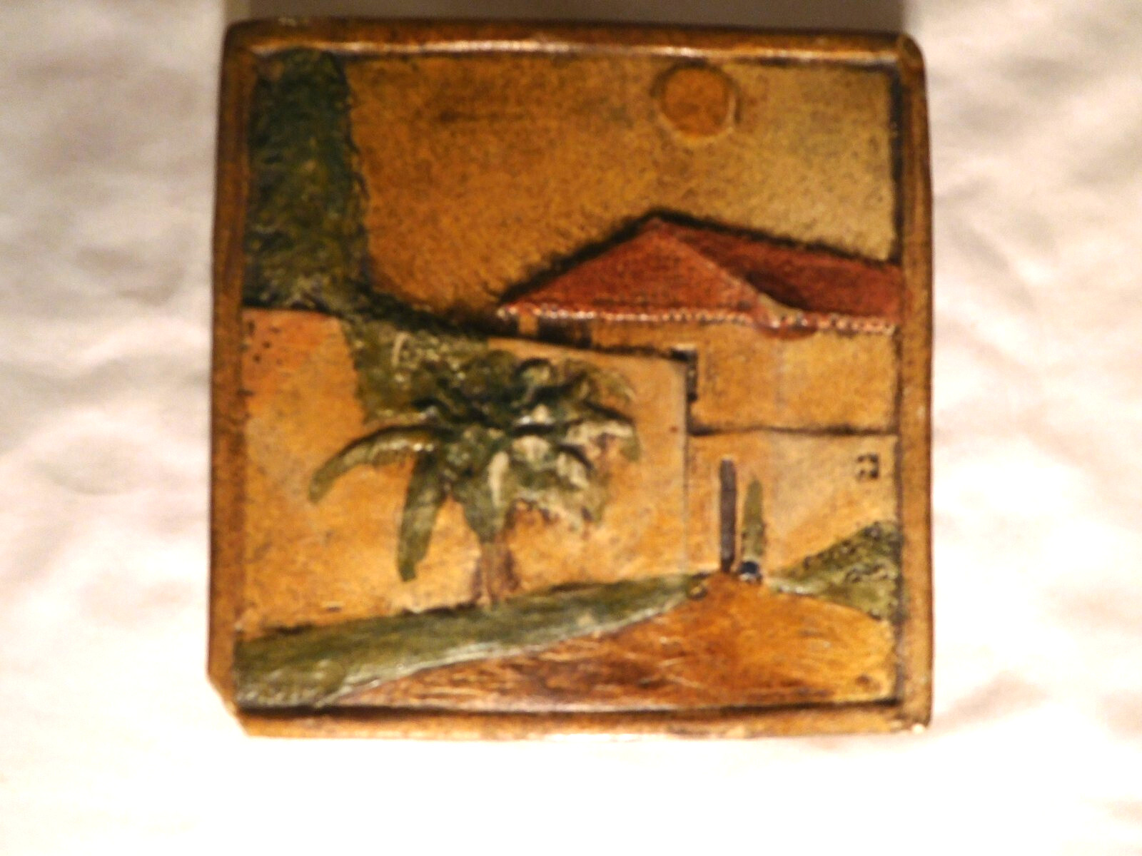 Antique California Art Tile Co. Villa & Palm Tree Tile