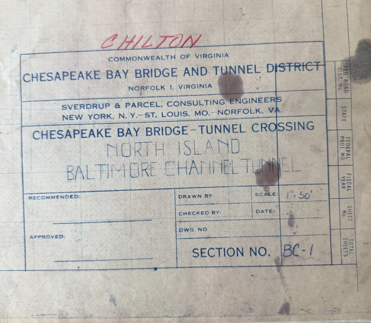 Vintage Chesapeake Bay Bridge Tunnel Blueprint Survey Original Baltimore Channel Vintage Chesapeake Bay Bridge Tunnel Blueprint Survey Original Baltimore Channel