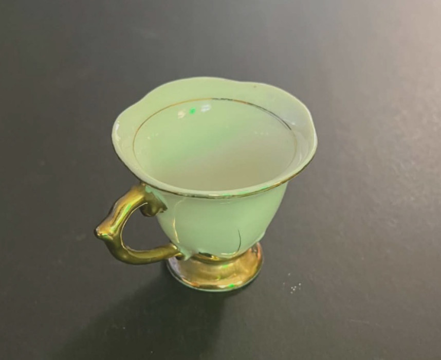 Vintage Betson Japan White Porcelain Miniature Demitasse Tea Cup Gold Trim 1950s Vintage Betson Japan White Porcelain Miniature Demitasse Tea Cup Gold Trim 1950s