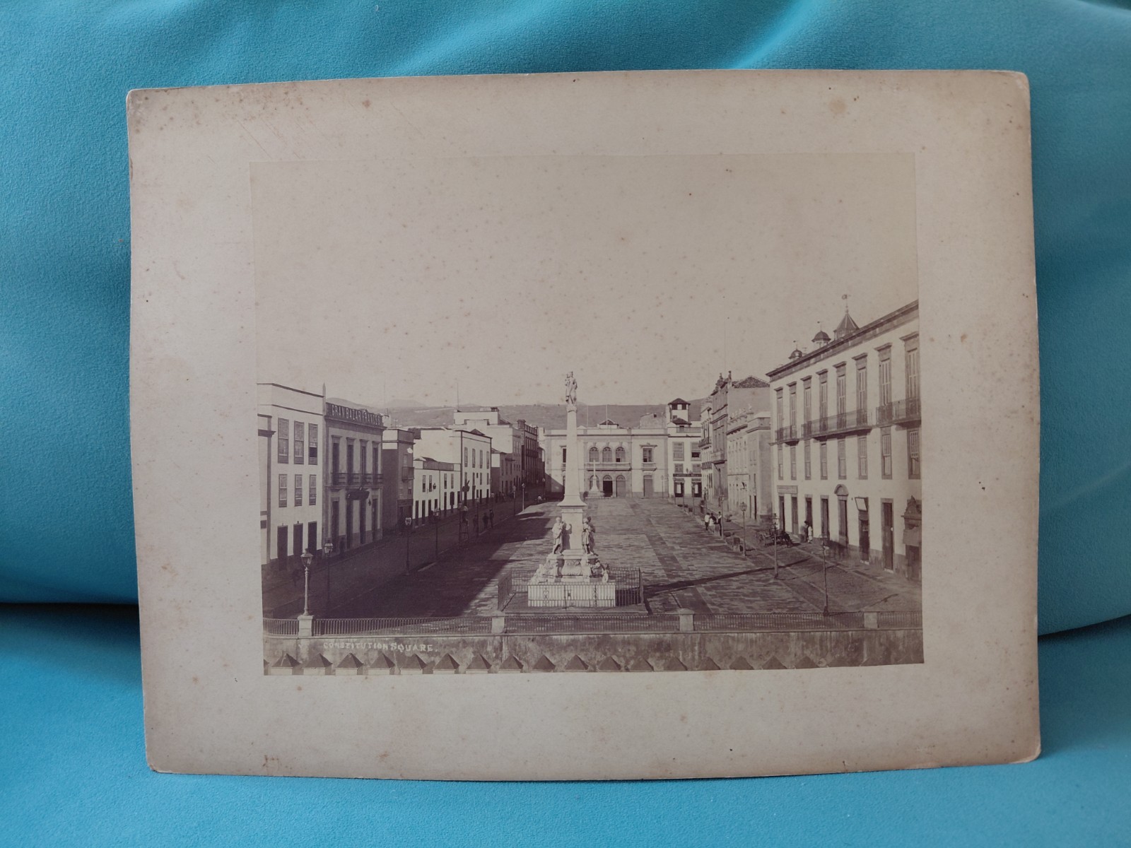Antique Albumen Photo Constitution Square Tenerife Attrib. J.E. Puig Antique Albumen Photo Constitution Square Tenerife Attrib. J.E. Puig