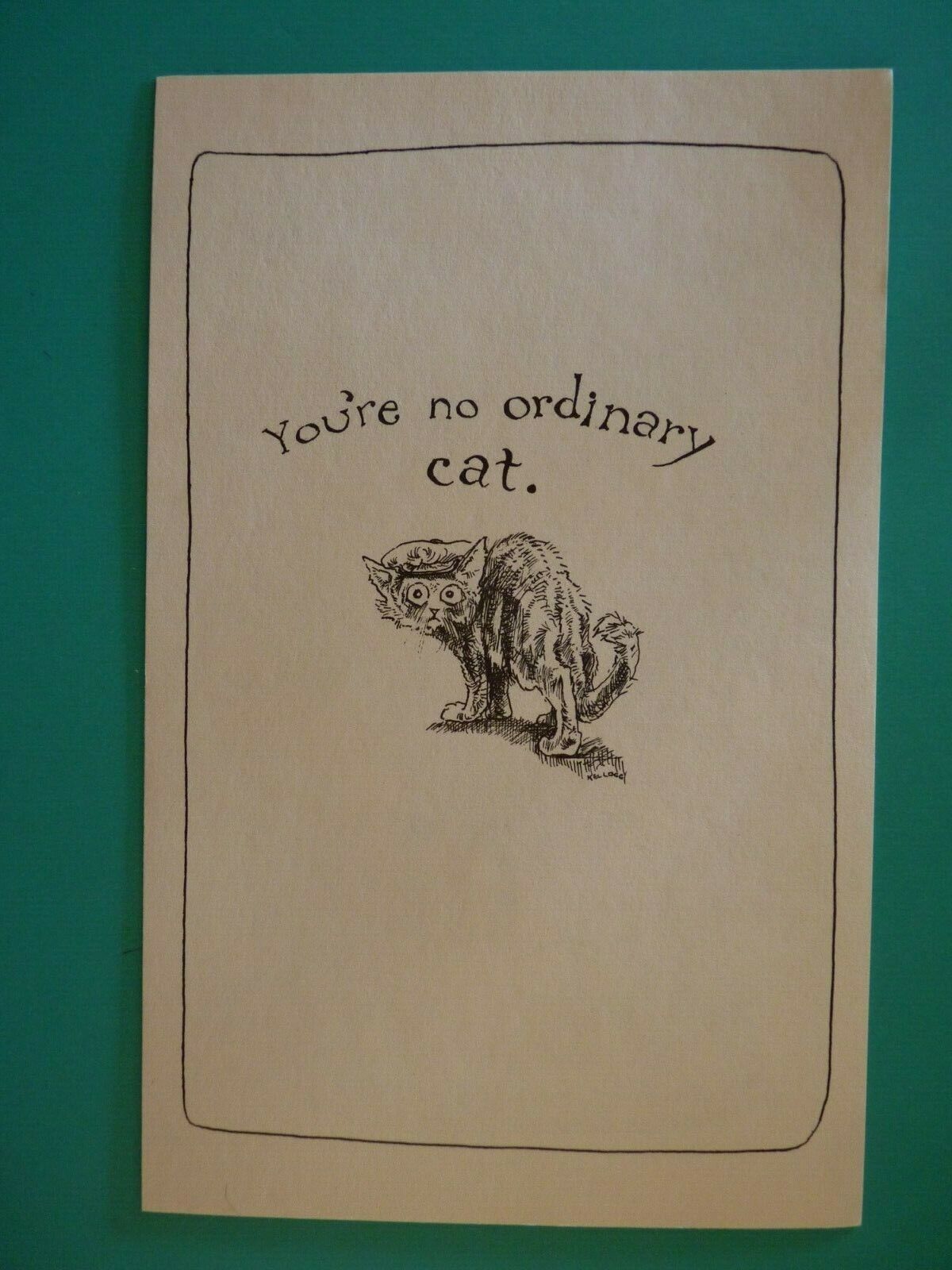 Vtg 1970's Steven Kellogg Birthday Greeting Card Workshop/Pawprints Cat & Lion