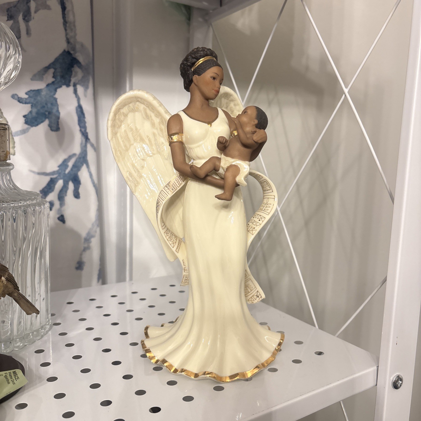 Lenox Malaika Guardian Angel of Love Porcelain Figurine Ivory Gold Brown