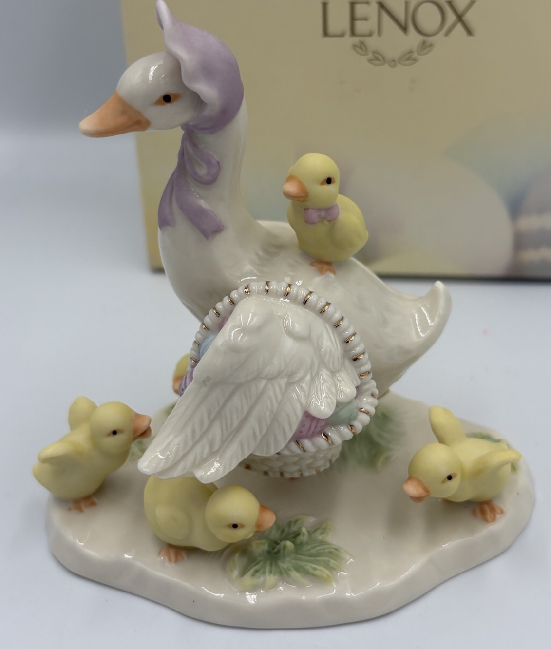 Lenox “Springtime Stroll" Mother Goose & Goslings Figurine 01385 Porcelain Lenox “Springtime Stroll" Mother Goose & Goslings Figurine 01385 Porcelain