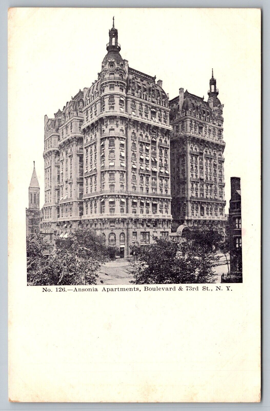 Postcard Ansonia Apartments Boulevard & 73rd St New York City NY