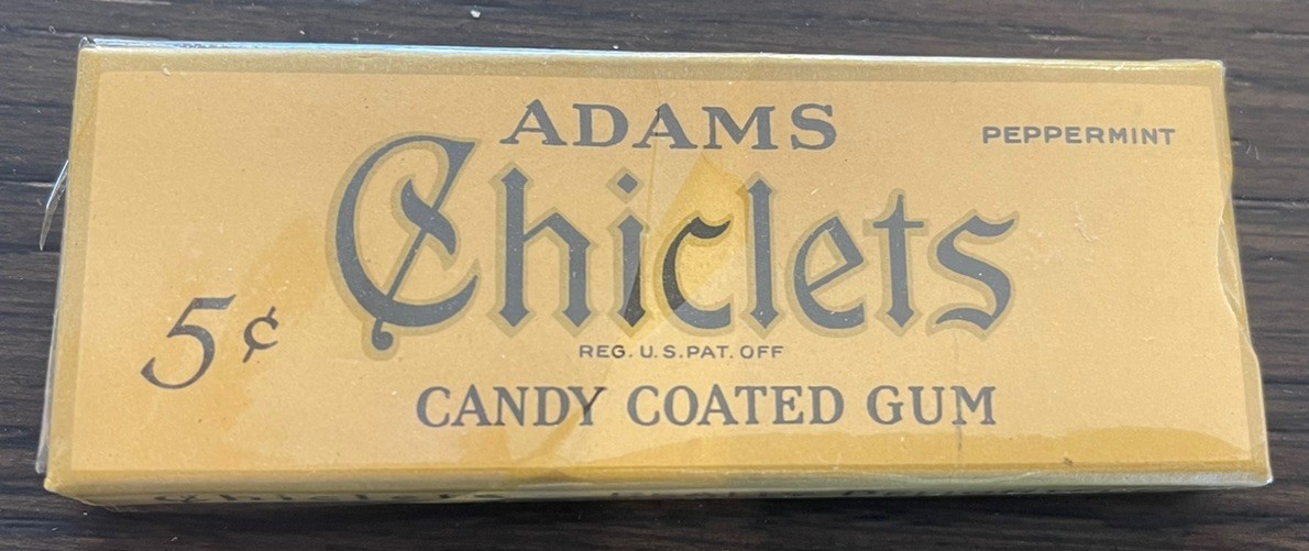 Vintage 1931 ADAMS PEPPERMINT CHICLETS Chewing Gum Cello Sealed NOS Near Mint Vintage 1931 ADAMS PEPPERMINT CHICLETS Chewing Gum Cello Sealed NOS Near Mint