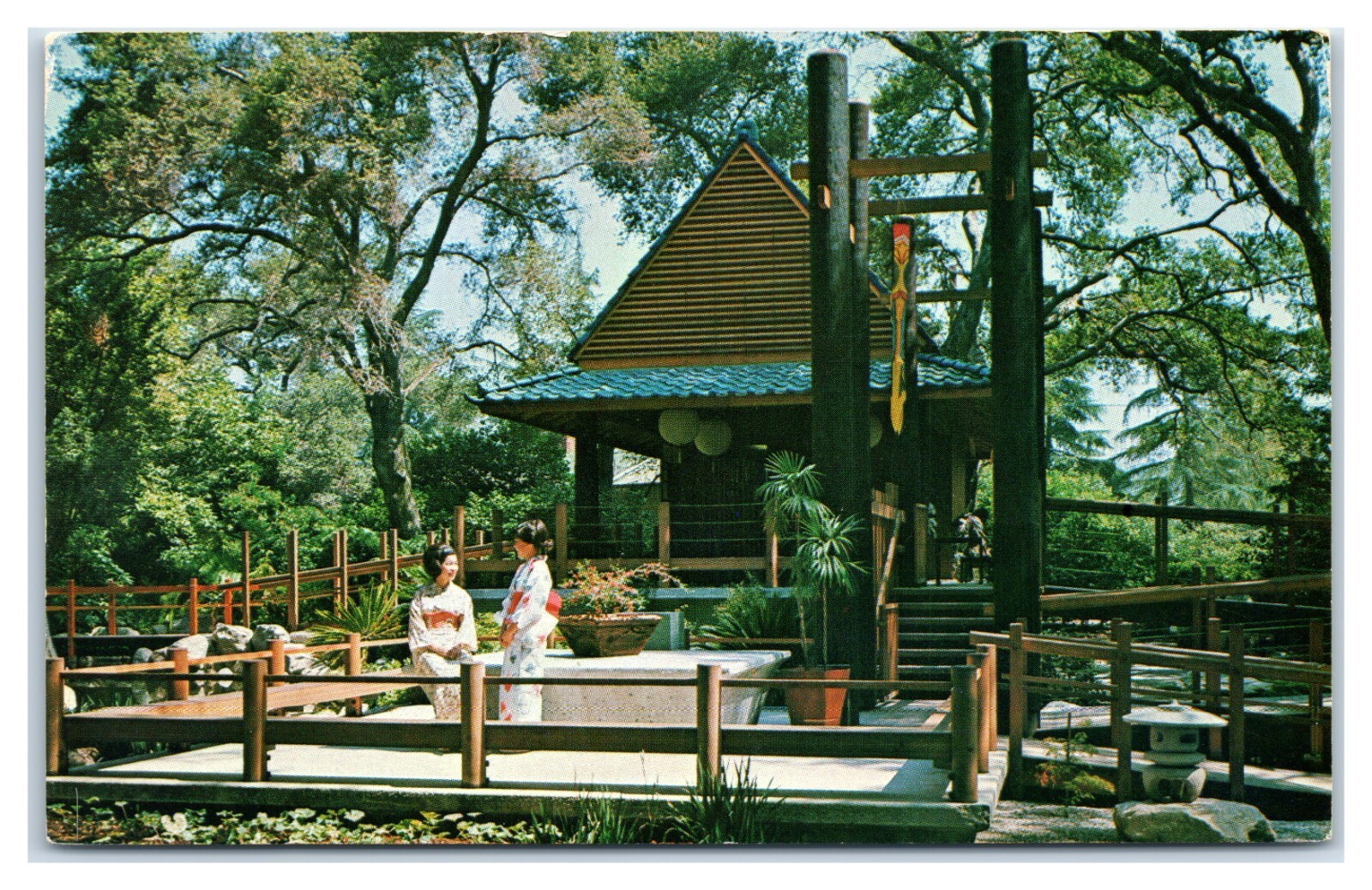 Descanso Gardens Japanese Tea Garden in La Canada California c1967 Postcard