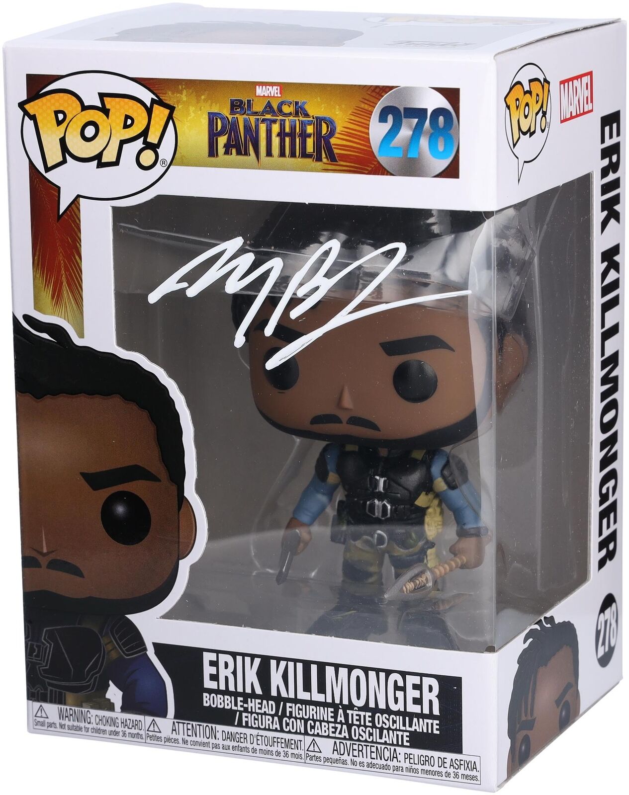 Michael B Jordan Black Panther Autographed Erik Killmonger #278 Funko Pop