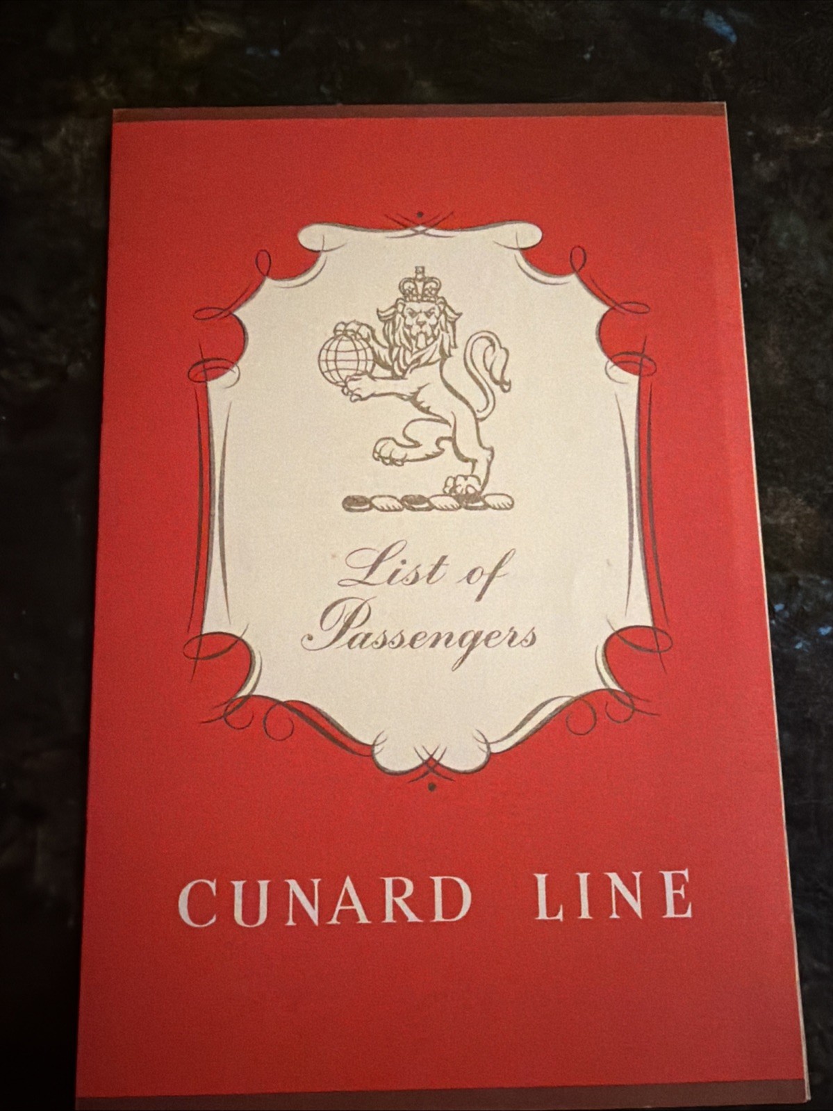 QUEEN MARY Cunard Line 1956 FIRST CLASS PASSENGER LIST QUEEN MARY Cunard Line 1956 FIRST CLASS PASSENGER LIST