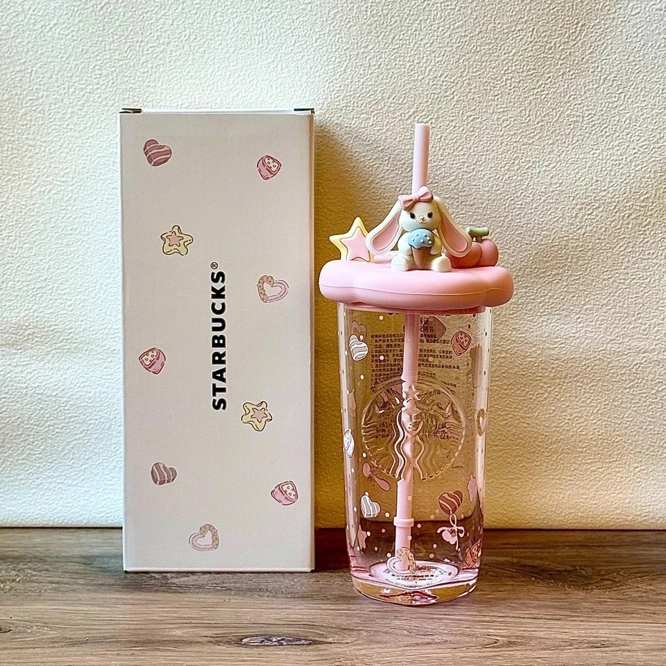 Starbucks 2026 China Summer Dessert Party 17oz Heart Glass Straw Tumbler Starbucks 2026 China Summer Dessert Party 17oz Heart Glass Straw Tumbler