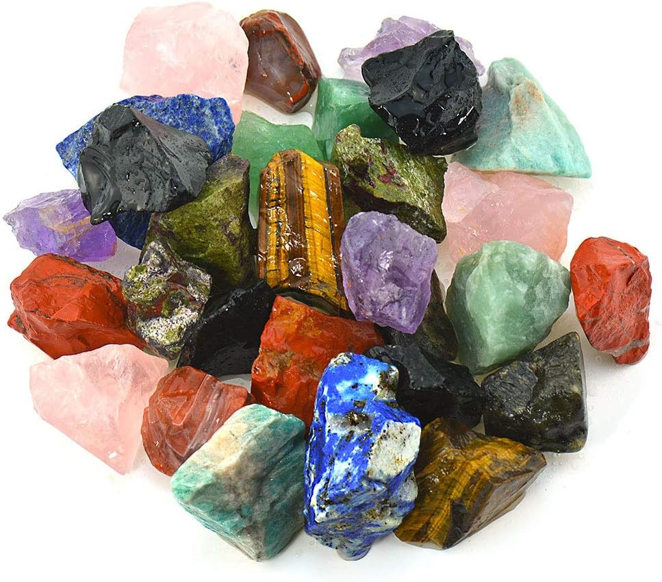 1 Lb Bulk Rough Madagascar Stones Mix Large 1" Natural Raw Stones for Tumbling,