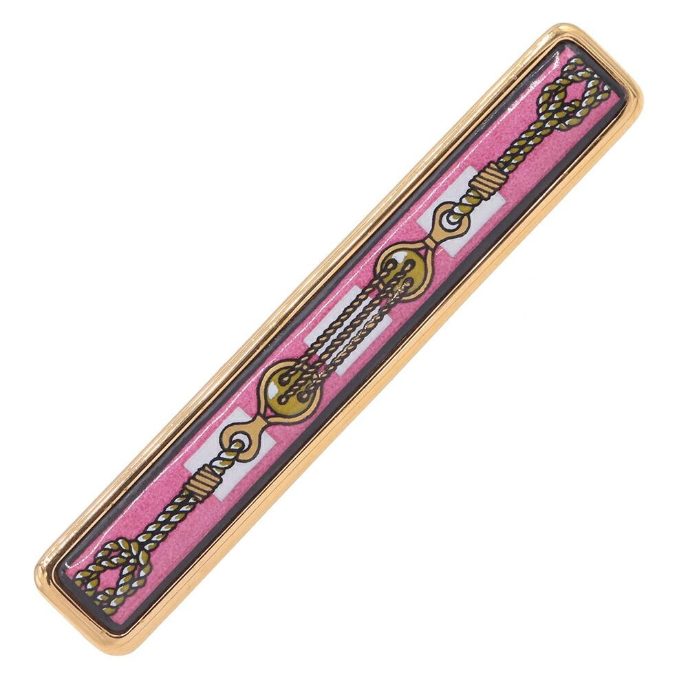 Hermes Enamel Pink Gold Brooch Used Jewelry Pin Men’s Accessories Hermes Enamel Pink Gold Brooch Used Jewelry Pin Men’s Accessories