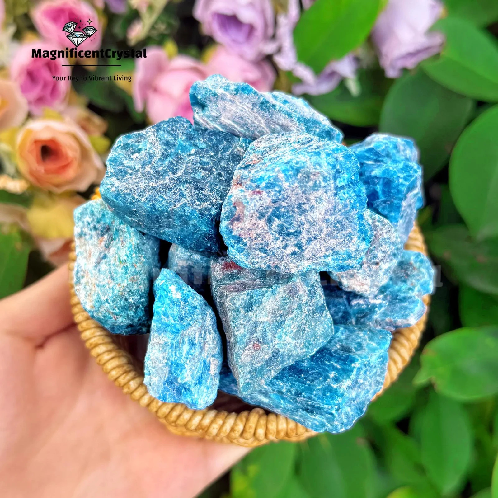 3PCS Raw Blue Apatite Stone Natural Rough Gemstones Energy Crystal Chakra Decor