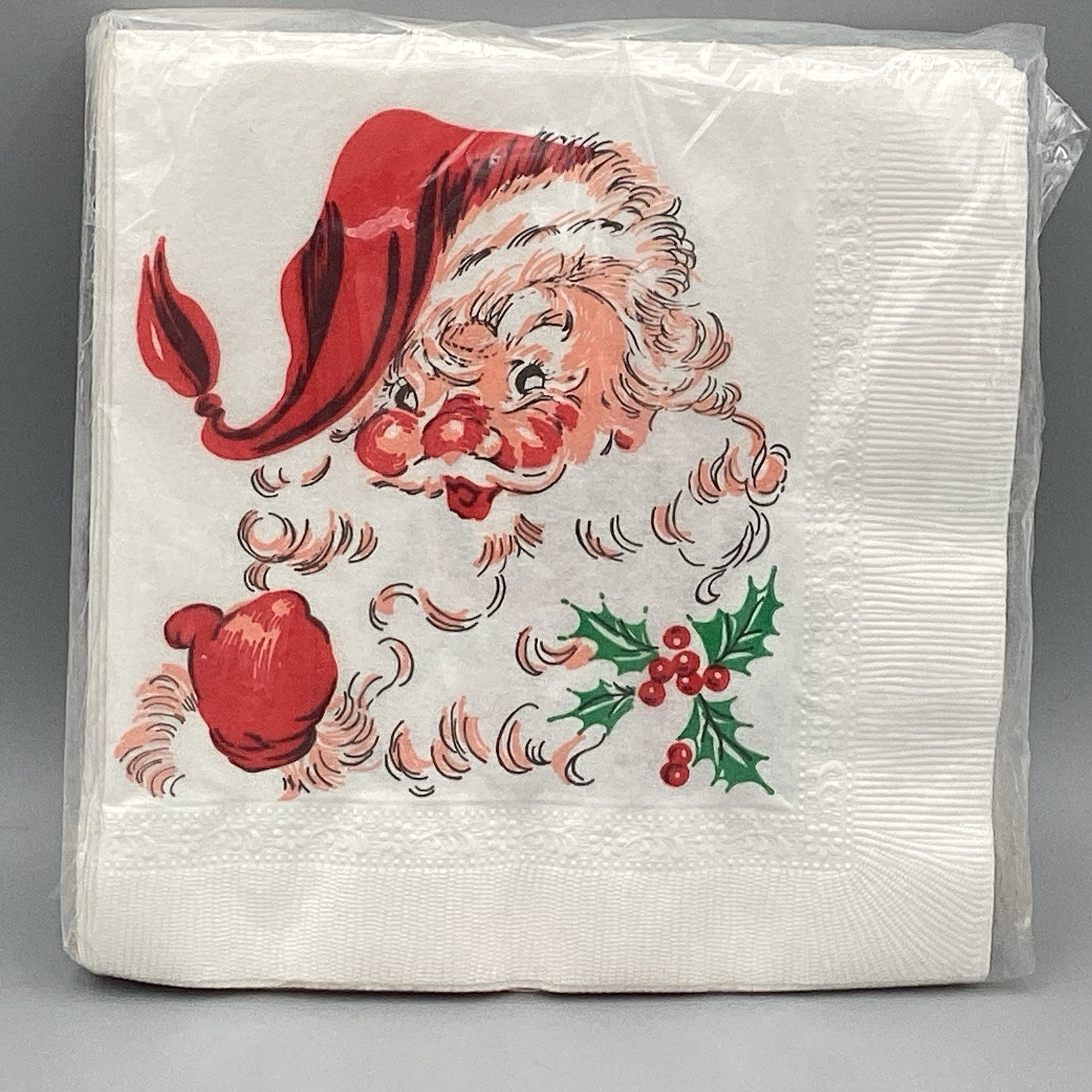 Vtg New 1950s Christmas SANTA Double Sided Paper Napkins MCM Retro Beach Product Vtg New 1950s Christmas SANTA Double Sided Paper Napkins MCM Retro Beach Product