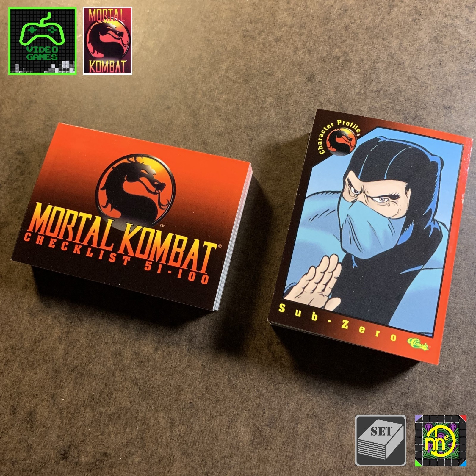 1994 Classic Mortal Kombat Series 1 - Complete Base Card Set of 100 1994 Classic Mortal Kombat Series 1 - Complete Base Card Set of 100