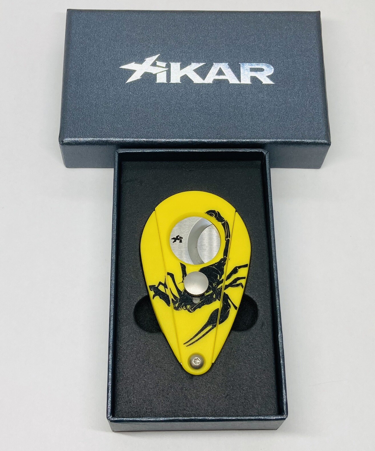 XiKAR Xi2 Cigar Cutter Camacho Scorpion Logo Limited Edition Yellow Art 00