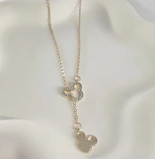 1 Gold Tone Mickey Mouse Necklace