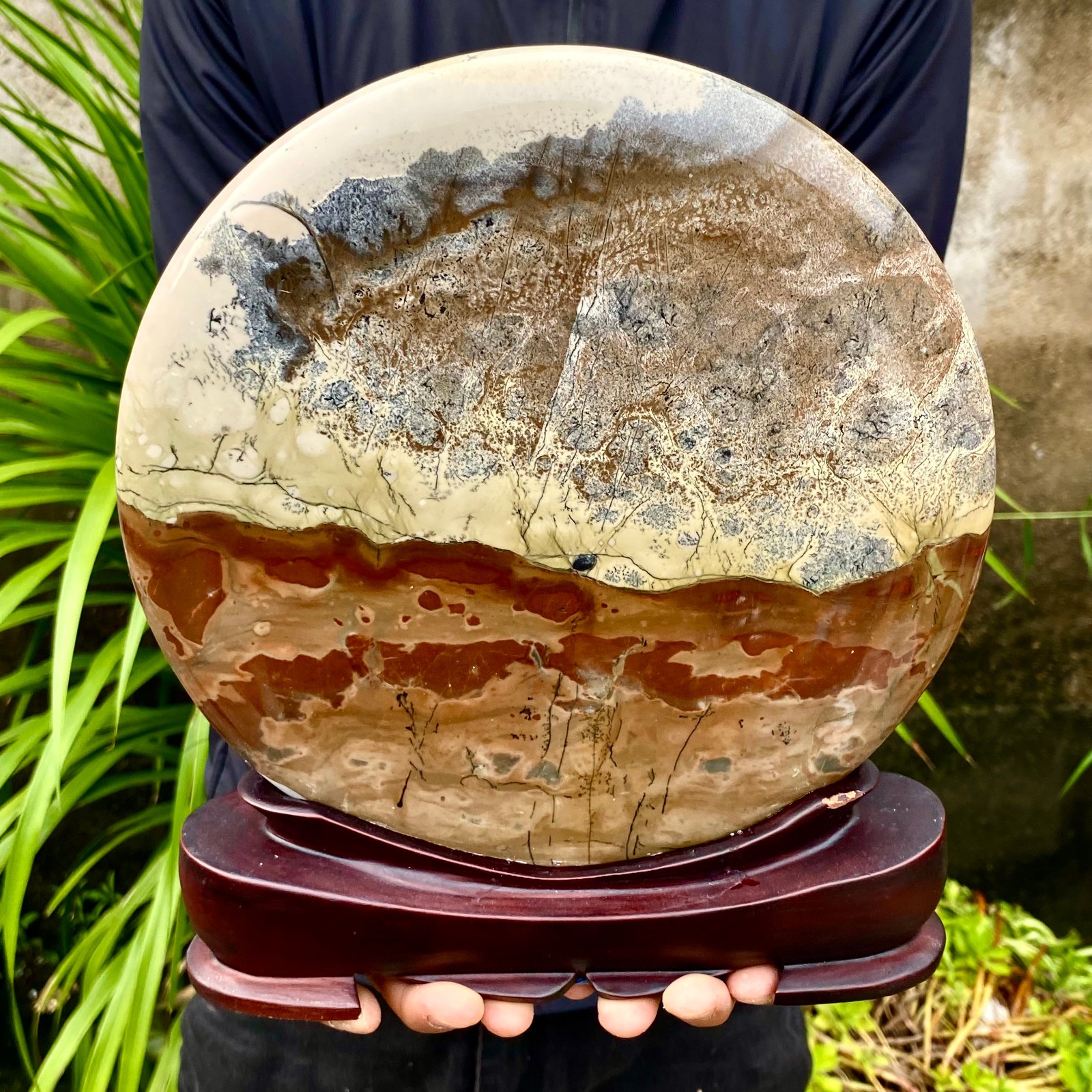 7.49LB Beautiful Natural Chinese Dendritic Limestone Picture Stone Guohua-Rare 7.49LB Beautiful Natural Chinese Dendritic Limestone Picture Stone Guohua-Rare